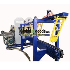 small log cutting production line twin blades vertical band sawmill for square wood